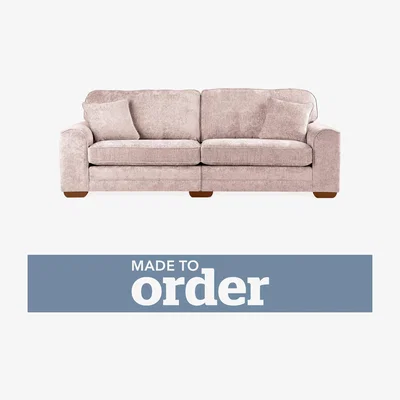Dunelm Morello 4 Seater Sofa Luxury Chenille Pink