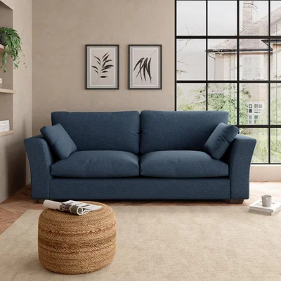 Dunelm Blakeney Woolly Marl 4 Seater Sofa Woolly Marl Navy