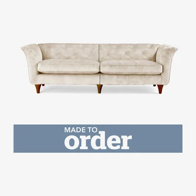 Dunelm Jaipur 4 Seater Sofa Slub Velvet Brown
