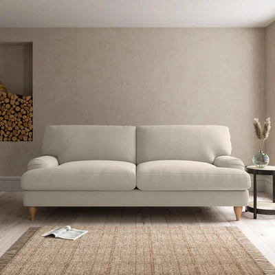 Dunelm Darwin Luxury Velvet 4 Seater Sofa Luxury Velvet Natural