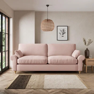 Dunelm Salisbury Luxury Velvet 4 Seater Sofa Luxury Velvet Peach Blush