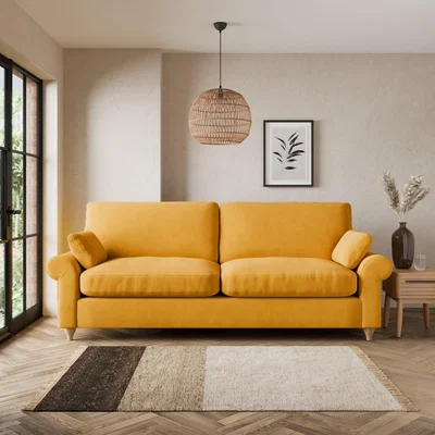 Dunelm Salisbury Luxury Velvet 4 Seater Sofa Luxury Velvet Old Gold