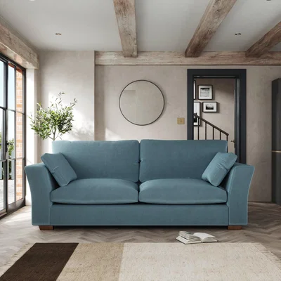 Dunelm Blakeney 4 Seater Sofa Cosy Velvet Pacific