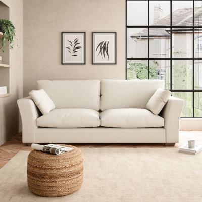 Dunelm Blakeney Slub Cotton Blend 4 Seater Sofa Slub Cotton Sandstone