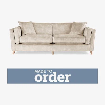 Dunelm Arabella 4 Seater Sofa Slub Velvet Brown