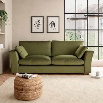 Dunelm Blakeney Luxury Velvet 4 Seater Sofa Luxury Velvet Olive