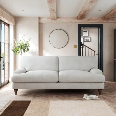 Dunelm Darwin 4 Seater Sofa Tonal Weave Silver