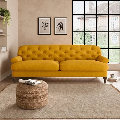 Dunelm Canterbury Luxury Velvet 4 Seater Sofa Luxury Velvet Old Gold
