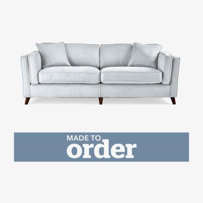 Dunelm Arabella 4 Seater Sofa Brushed Plain Fabric Blue