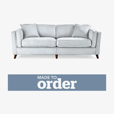 Dunelm Arabella 4 Seater Sofa Brushed Plain Fabric Blue