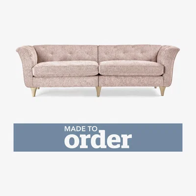Dunelm Jaipur 4 Seater Sofa Luxury Chenille Pink