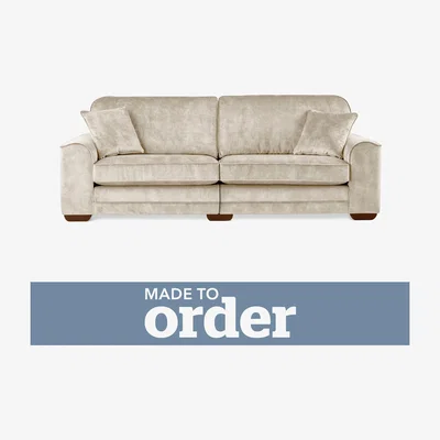 Dunelm Morello 4 Seater Sofa Slub Velvet Brown