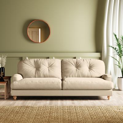 Dunelm Martha Vintage Velvet 4 Seater Sofa Vintage Velvet Warm Sand
