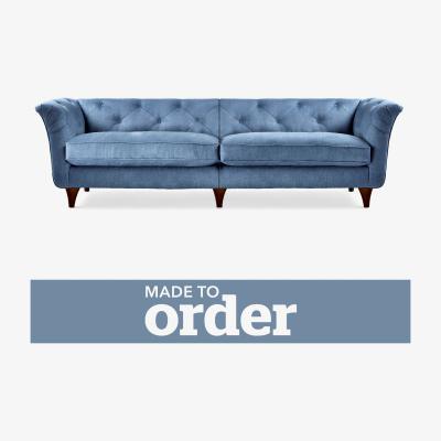 Dunelm Jaipur 4 Seater Sofa Brushed Plain Fabric Blue