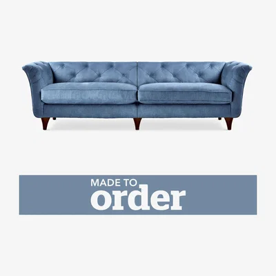 Dunelm Jaipur 4 Seater Sofa Brushed Plain Fabric Blue