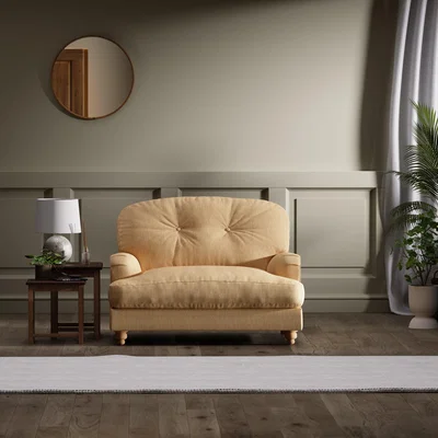 Dunelm Martha Faux Linen Snuggle Chair Ochre
