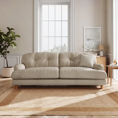 Dunelm Martha Slub Faux Linen 4 Seater Sofa Slub Faux Linen Mole