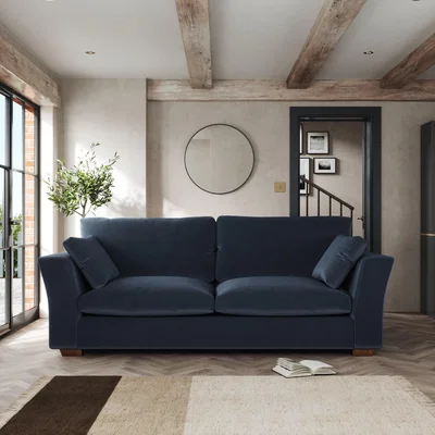 Dunelm Blakeney 4 Seater Sofa Cosy Velvet Navy