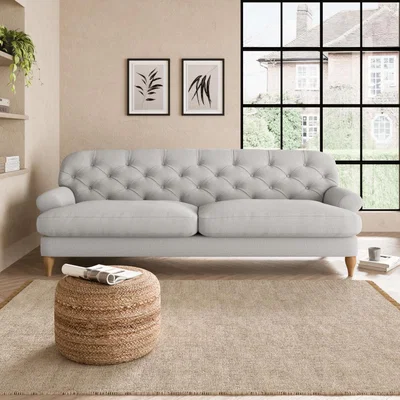 Dunelm Canterbury Textured Weave 4 Seater Sofa Textured Weave Silver