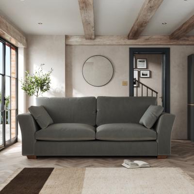 Dunelm Blakeney 4 Seater Sofa Cosy Velvet Grey