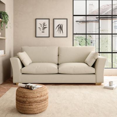 Dunelm Blakeney Textured Weave 4 Seater Sofa Textured Weave Honey