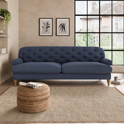 Dunelm Canterbury Woolly Marl 4 Seater Sofa Woolly Marl Navy