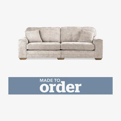 Dunelm Morello 4 Seater Sofa Luxury Chenille Brown