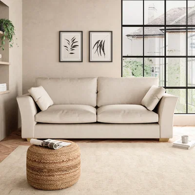 Dunelm Blakeney Luxury Velvet 4 Seater Sofa Luxury Velvet Natural