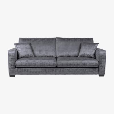 Dunelm Carson Distressed Velvet 4 Seater Sofa Grey