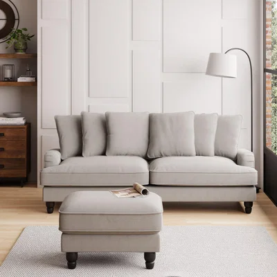 Dunelm Beatrice Boucle Scatter Back 4 Seater Sofa Light Grey