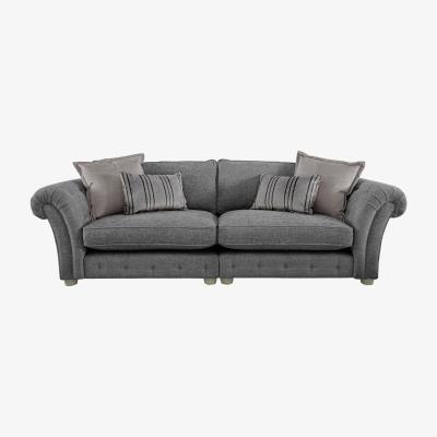 Furniture Village Oyster Bay 4 Seater Split Fabric Classic Back Sofa - Grey