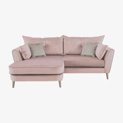 Furniture Village Celestia 4 Seater Fabric Reversible Chaise Sofa - Pink
