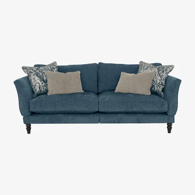 Furniture Village Boutique Chatterley 4 Seater Split Frame Sofa with Knole Arms - Bolero Spruce with Ebony Feet