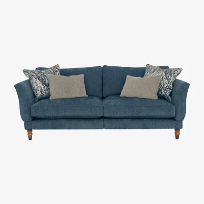 Furniture Village Boutique Chatterley 4 Seater Split Frame Sofa with Knole Arms - Bolero Spruce Walnut