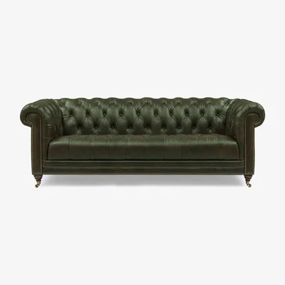 Furniture Village At The Helm - Walter 4 Seater Leather Chesterfield Sofa
