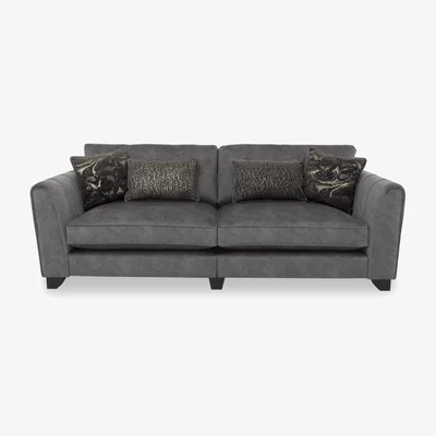 Furniture Village Ariana 4 Seater Fabric Classic Back Split Frame Sofa - Moleskin