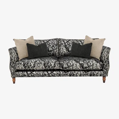 Furniture Village Boutique Chatterley 4 Seater Split Frame Sofa - Canopy Ebony with Walnut Feet
