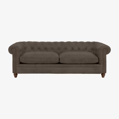 Furniture Village Alexander and James - Chesterfield Collection Ralph 4 Seater Fabric Sofa - Discovery with Studs - Dark Feet