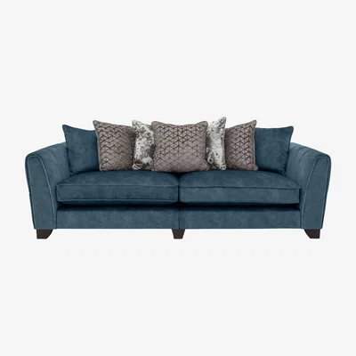 Furniture Village Ariana 4 Seater Fabric Pillow Back Sofa - Dapple Ocean
