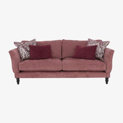 Furniture Village Boutique Chatterley 4 Seater Sofa with Knole Arms - Bolero Mulberry with Ebony Feet