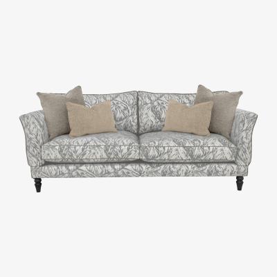 Furniture Village Boutique Chatterley 4 Seater Split Frame Sofa with Knole Arms - Canopy Ivory with Ebony Feet