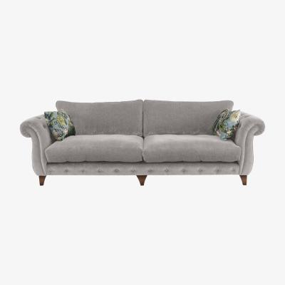 Furniture Village Boutique Palace Fabric Grande Classic Back Sofa - Grey
