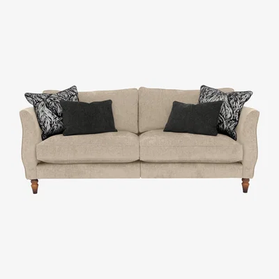 Furniture Village Boutique Chatterley 4 Seater Split Frame Sofa - Bolero Eggshell Walnut