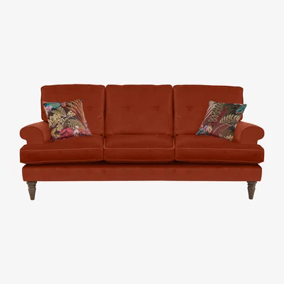 Furniture Village The Botanical Collection Paradiso 4 Seater Fabric Patterned Sofa - Red
