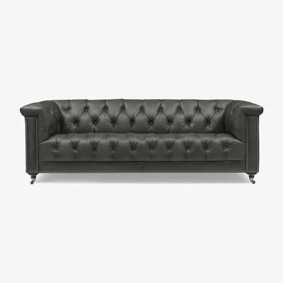 Furniture Village At The Helm - Wallace 4 Seater Leather Chesterfield Sofa