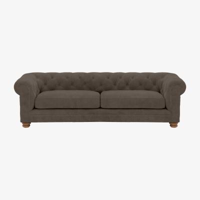 Furniture Village Alexander and James - Chesterfield Collection Hugo 4 Seater Fabric Sofa - Discovery - Oak Feet