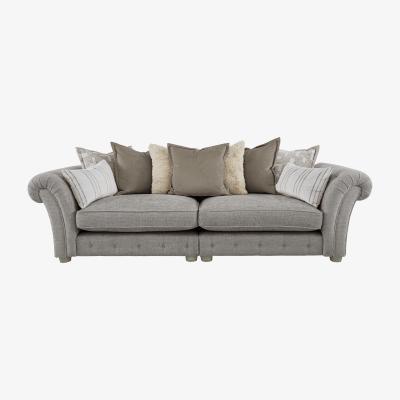 Furniture Village Oyster Bay 4 Seater Split Fabric Scatterback Sofa - Grey
