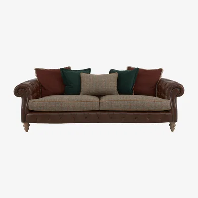 Furniture Village Tetrad - Balvenie 4 Seater Leather Scatterback Sofa