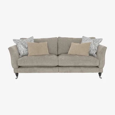 Furniture Village Boutique Chatterley 4 Seater Split Frame Sofa with Knole Arms - Bolero Quill with Ebony Castors