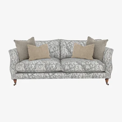 Furniture Village Boutique Chatterley 4 Seater Sofa - Canopy Ivory with Walnut Castor